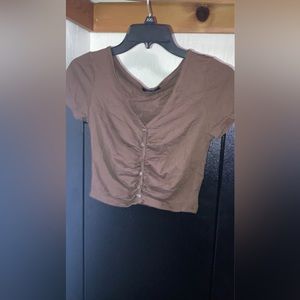 ♻️LAST CALL BEFORE DONATION♻️Ruched Baby Tee Size M